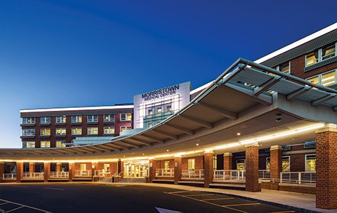 Morristown Medical Center entrance dusk