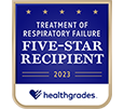 Ganador de 5 estrellas de Healthgrades por el tratamiento de la insuficiencia respiratoria