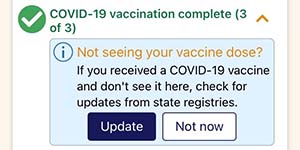 Opción en MyChart para buscar tus registros de vacunación