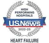 Recognized as High Performing Hospitals for Heart Failure by US News