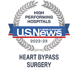 Recognized as high performing for Heart Bypass Surgery by US News