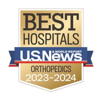 U.S. News & World Report badge for Morristown Medical Center national ranking in Orthopedics