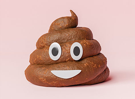 An 3D rendition of the poop emoji.
