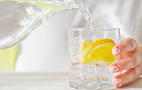 Glass of lemon water
