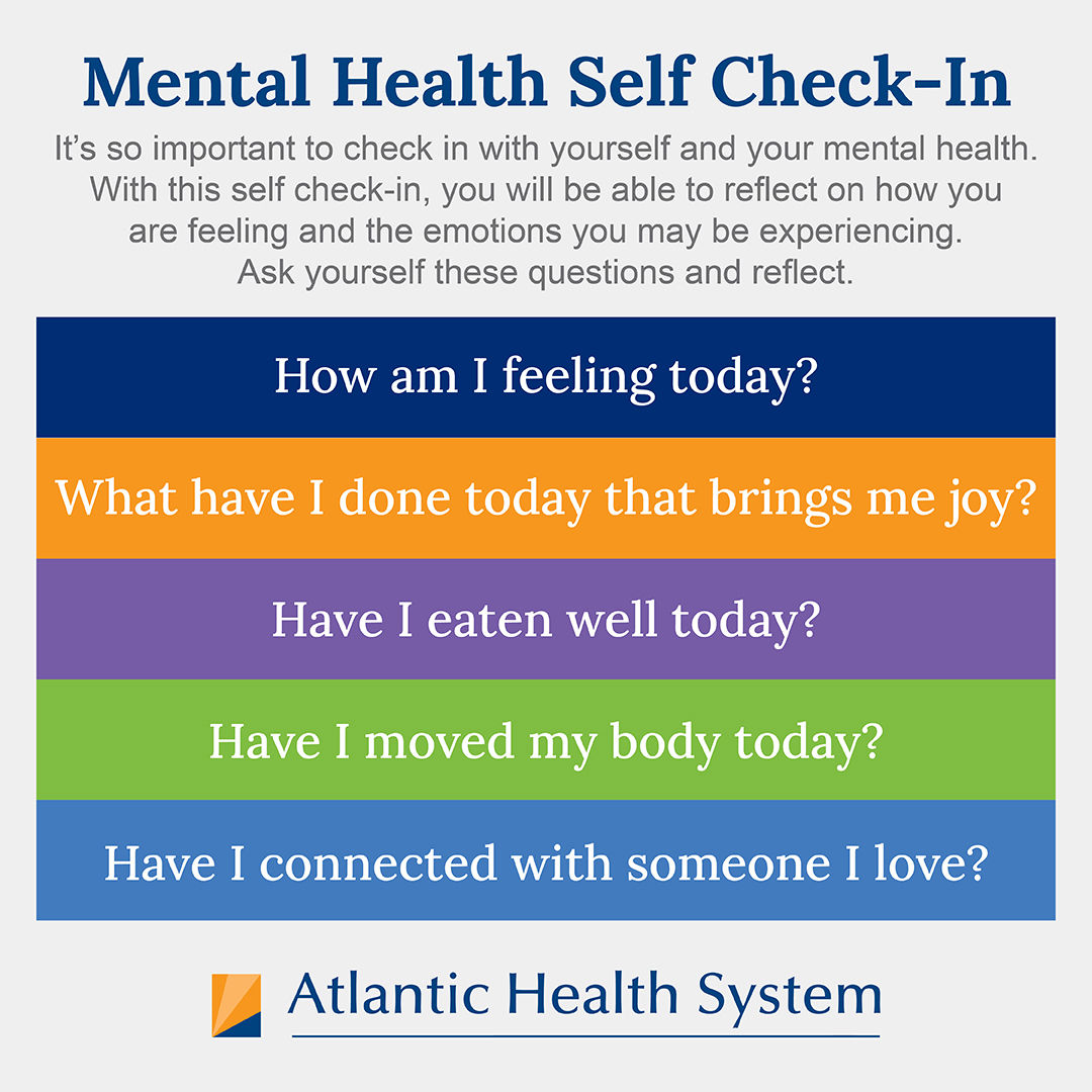 This is an infographic of a mental health self check-in.