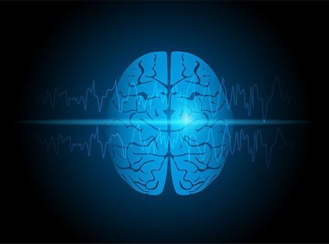Blue abstract brain wave activity