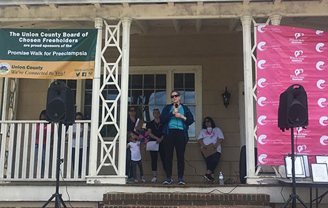 Colleen Coughlin speaks at Promise Walk for preeclampsia