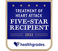 Ganador de 5 estrellas de Healthgrades por el tratamiento de los ataques cardíacos