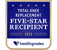 Calificación de 5 estrellas de Healthgrades para reemplazo total de rodilla