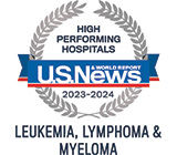 Morristown and Overlook medical centers recognized as  high performing for leukemia, lymphoma & myeloma by U.S. News. 
