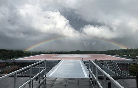 Rainbow over Overlook helipad