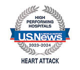 Morristown and Overlook medical centers are recognized as high performing for heart attack, according to U.S. News and World Report.