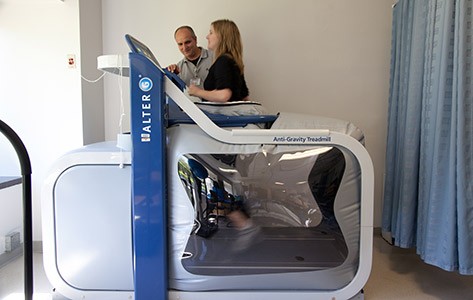 Physical therapy on the anti-gravity treadmill