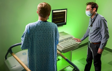 doctor and patient at an ekg test