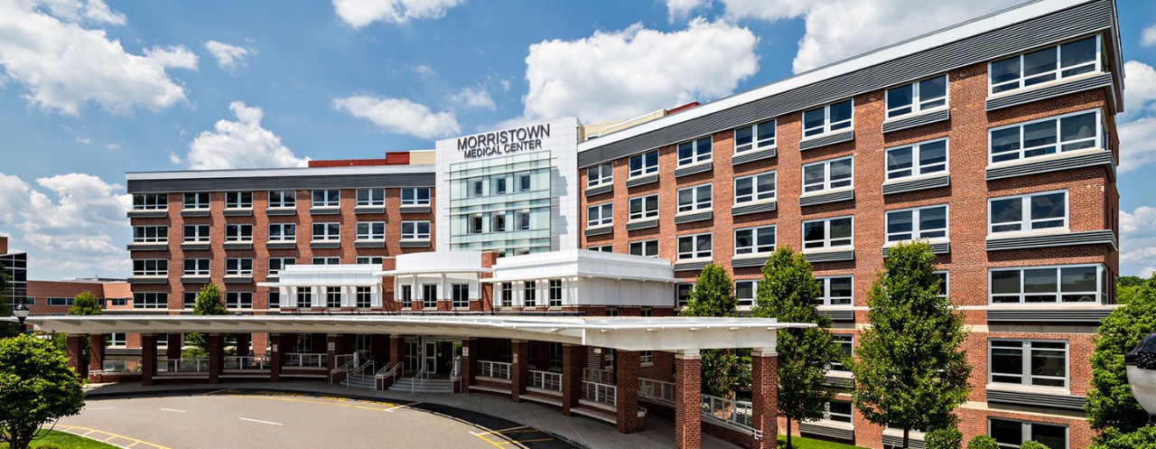 A photo of the facade of Morristown Medical Center.
