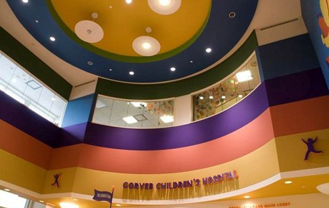Grand lobby of Goryeb Children's Hospital.