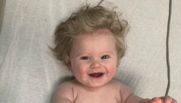 Baby Bryce laying down.