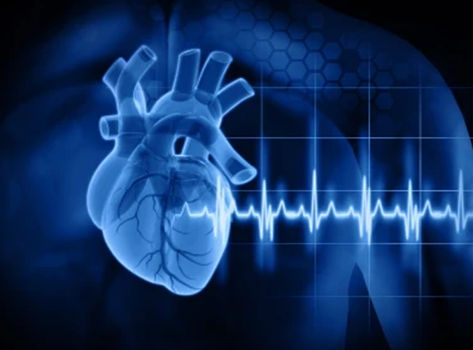 Blue abstract heart wave activity