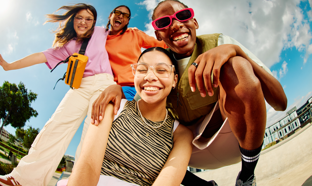 Group of friends smiling