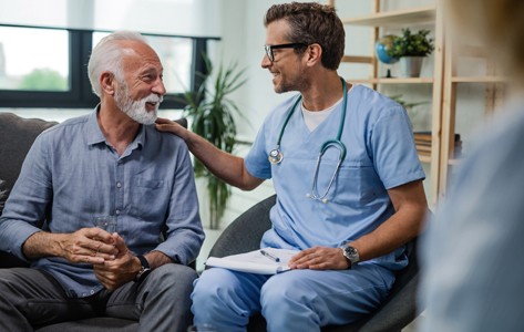 patient discussing treatment options with doctor