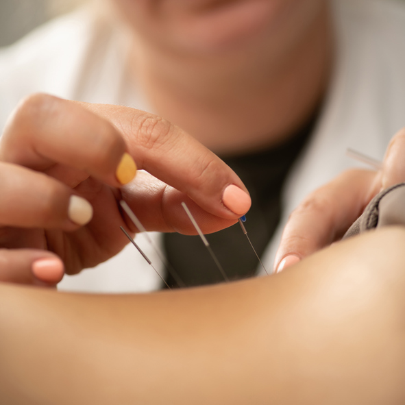 Woman receiving LED Light Therapy.